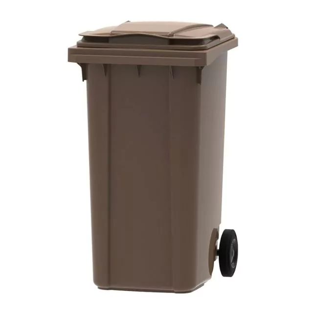 Abfallbehälter, mobiler Rollcontainer 240 Liter braun