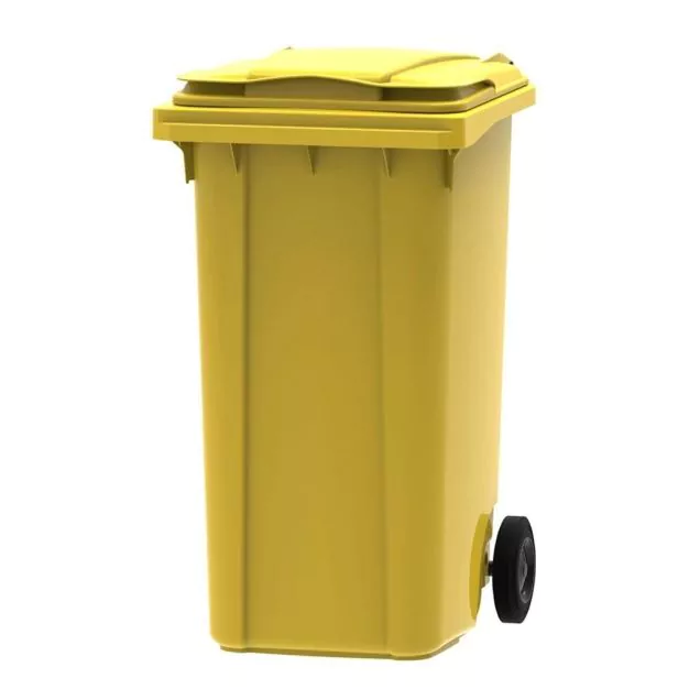 Abfallbehälter, mobiler Rollcontainer 240 Liter gelb