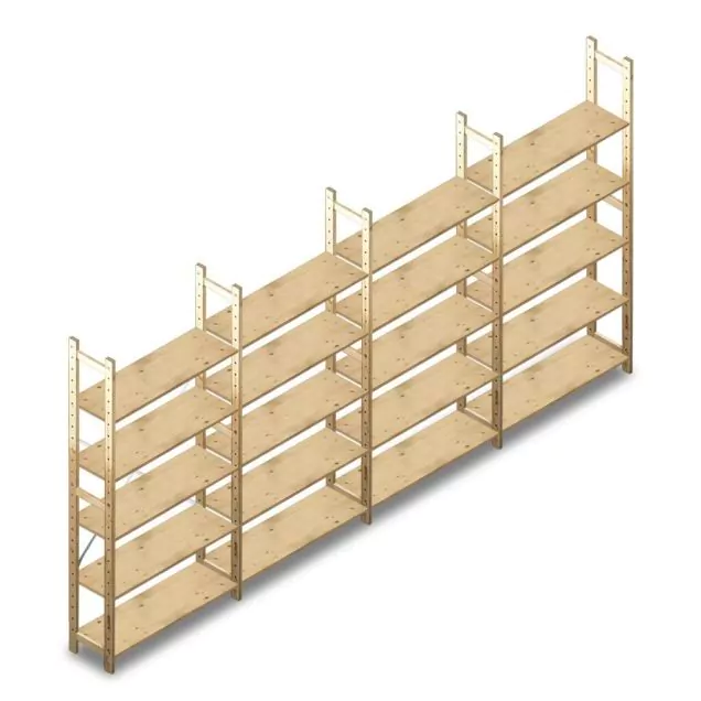 Vorteilsreihe Holzfachbodenregal BT Combi 2080x4030x280 mm (hxbxt) 5 Ebenen