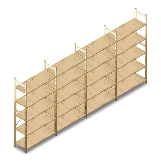 Vorteilsreihe Holzfachbodenregal BT Combi 2080x4030x370 mm (hxbxt) 5 Ebenen