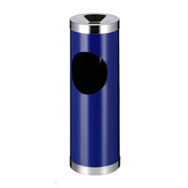 Robuster Aschenbecher-Papierkorb blau