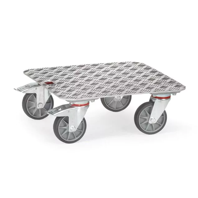 Rollplatte 250 kg 500x500 mit Aluminium-Quintett-Plattform und Handgriff