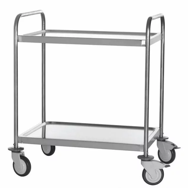Edelstahl-Servierwagen mit 2 Etagen 1070x740x960