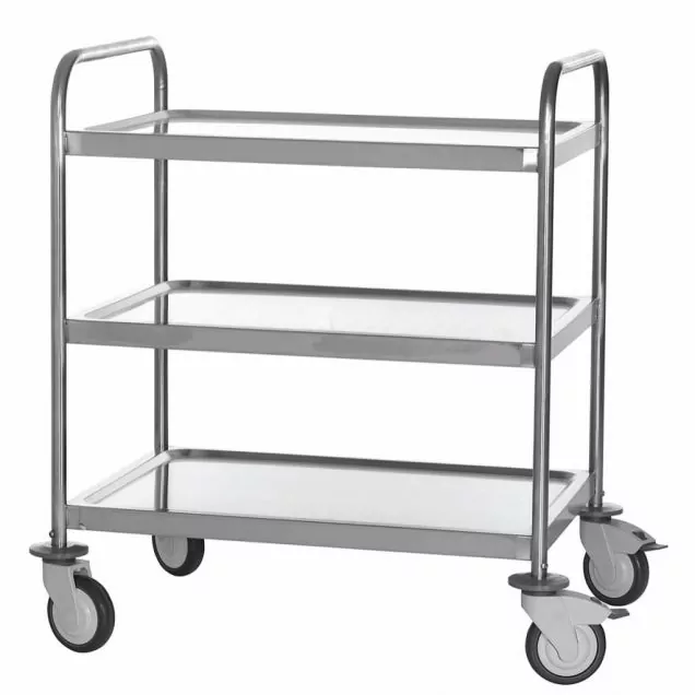Edelstahl-Servierwagen mit 3 Etagen 800x580x960