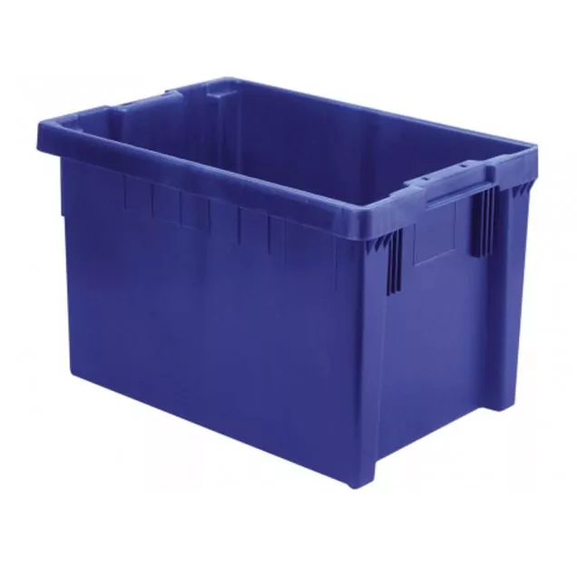 Stapelbarer, nestbarer Euro-Norm Lagerbehälter LB 600x400x350 mm (lxbxh) blau