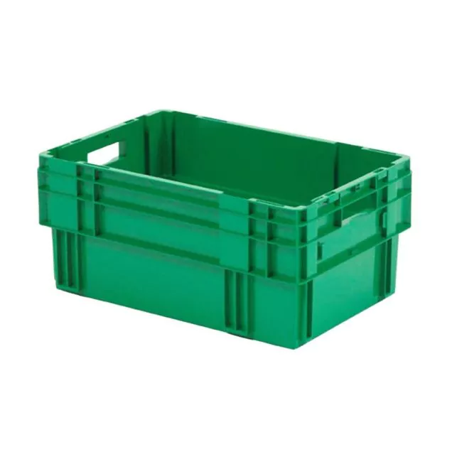Stapelfähige, nestbare Transportkiste DTK0 600x400x270 mm (LxBxH) grün