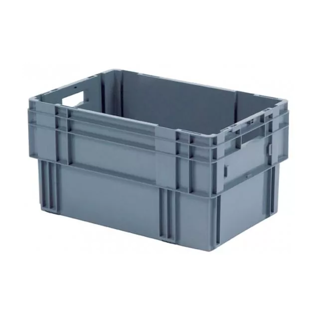 Stapelbare, nestbare Transportkiste DTK0 600x400x320 mm (lxbxh) grau