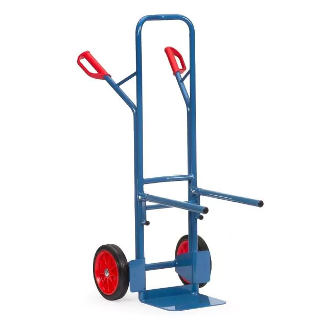 Sackkarre für Stühle, 300 kg, 1300 mm mit Gummireifen und festen Kragarmen