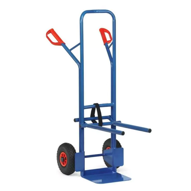 Stuhl-Sackkarre 70 kg 1300 mm mit Luftreifen und einhängbaren Kragarmen
