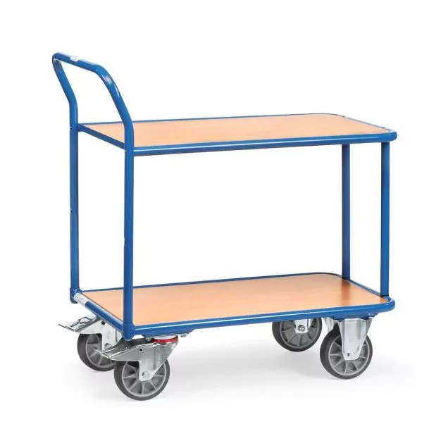 Tischwagen 400 kg mit 2 Holz-Etagen 1000x700