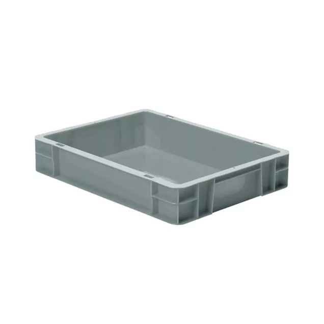 Stapelbare Transportkiste TK0 400x300x75 mm (LxBxH) grau