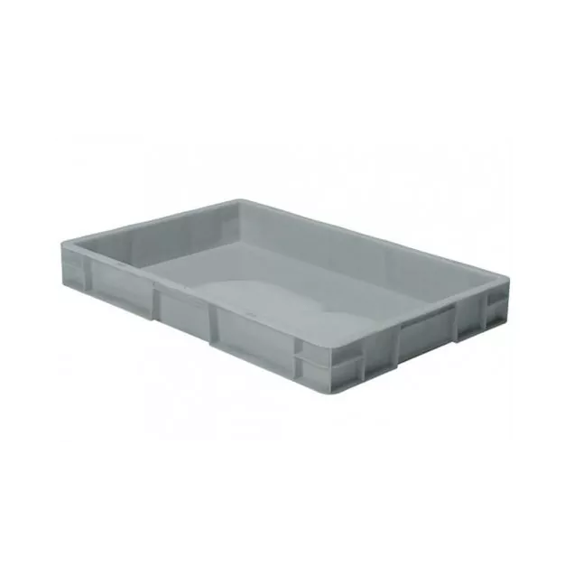 Stapelfähige Transportkiste TK0 600x400x75 mm (LxBxH) grau