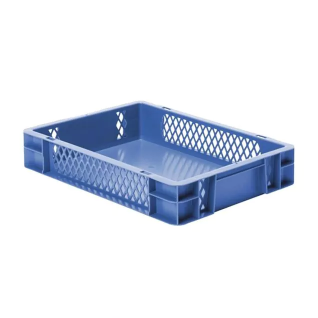 Stapelbare Transportkiste TK1 400x300x75 mm (lxbxh) blau