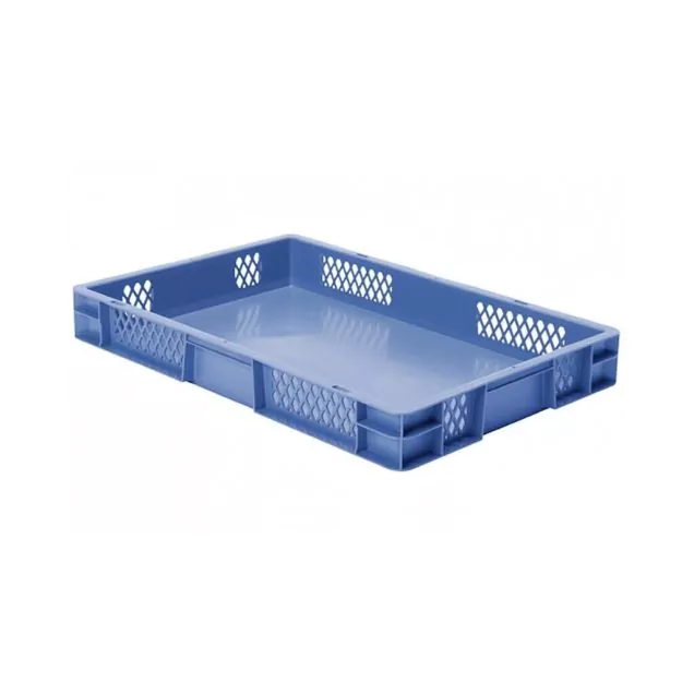 Stapelbare Transportkiste TK1 600x400x75 mm (LxBxH) blau