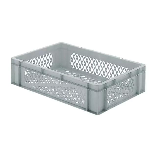 Stapelfähige Transportkiste TK2 600x400x145 mm (lxbxh) grau