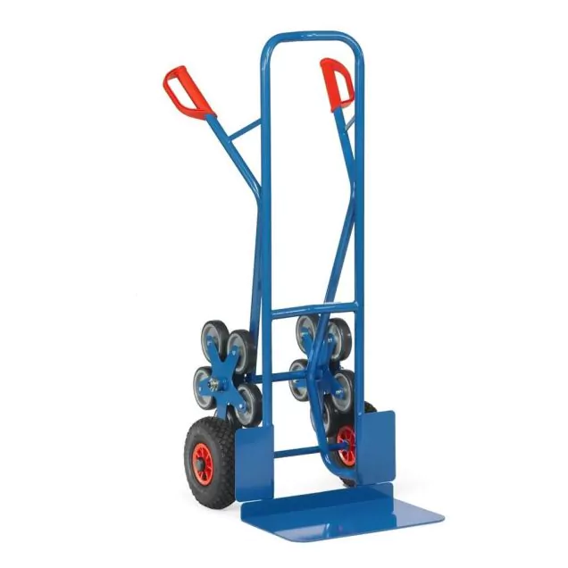 Treppensackkarre 200 kg 1300 mm mit 2 fünfarmigen Radsternen, extra breite Schaufel