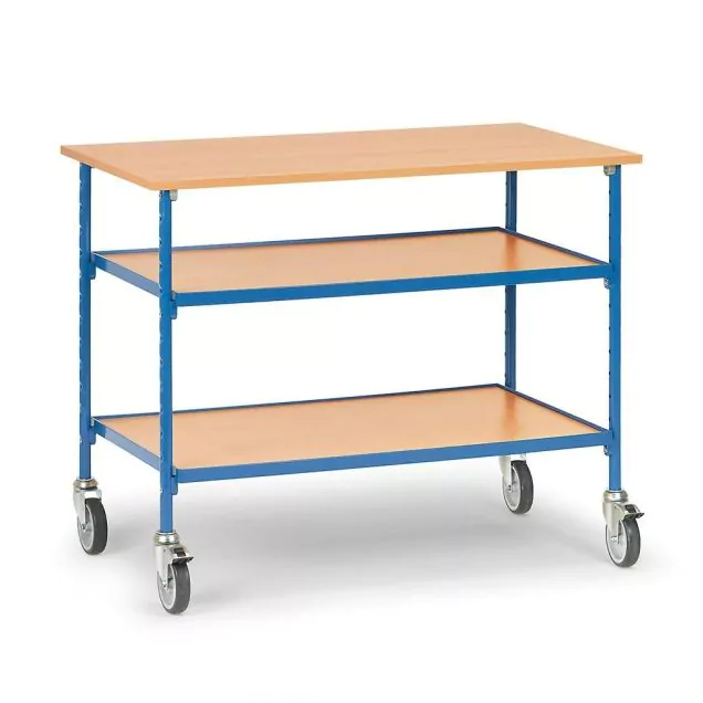 Rolltisch 150 kg 1120x650 mit 3 Holzetagen