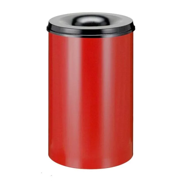 Flammensicherer Papierkorb 110 Liter rot-schwarz
