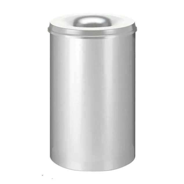 Flammenlöschender Papierkorb 110 Liter Silber