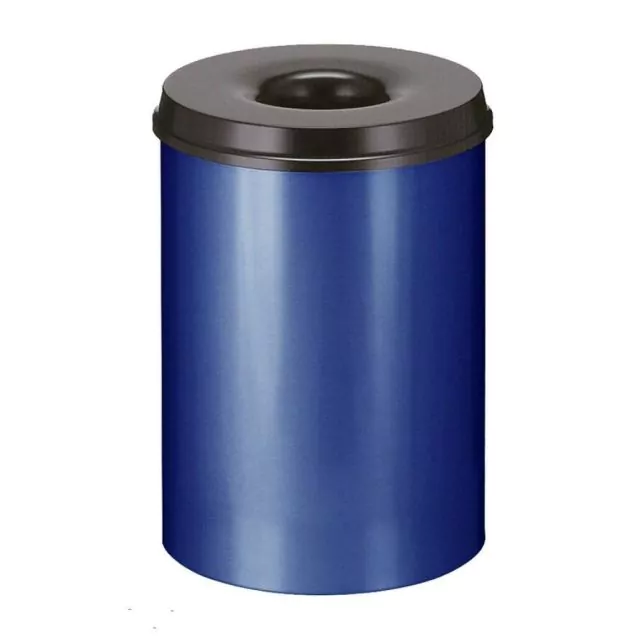 Selbstverlöschender Papierkorb 30 Liter blau-schwarz