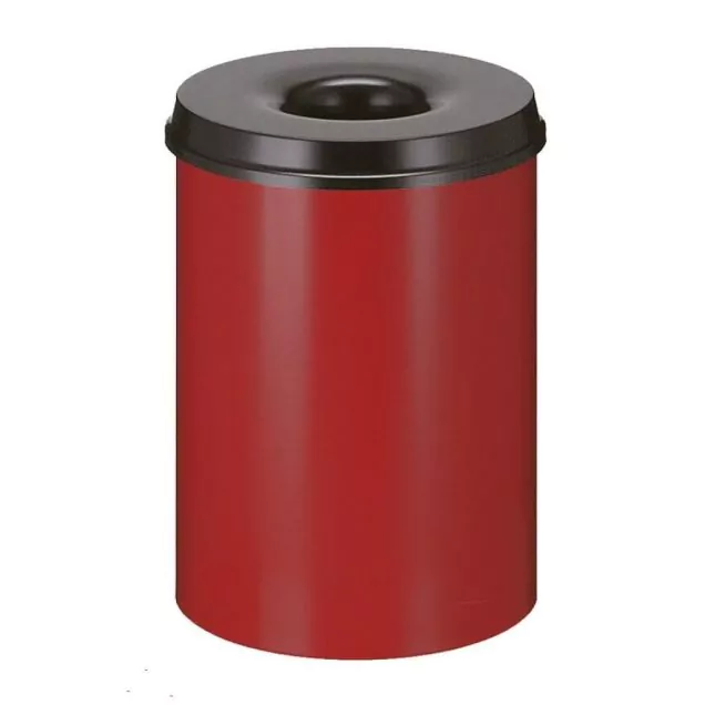 Flammenlöschender Papierkorb 30 Liter rot-schwarz