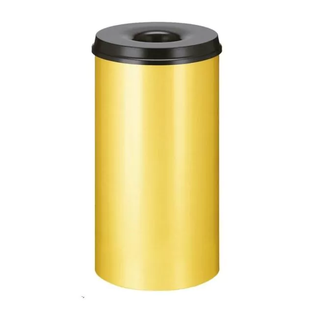 Brandsicherer Papierkorb 50 Liter gelb-schwarz