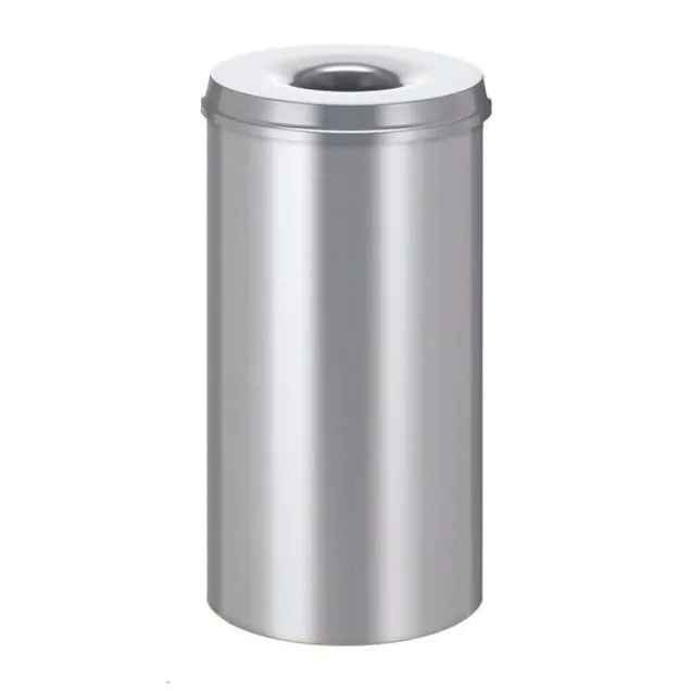 Flammhemmender Papierkorb 50 Liter Silber