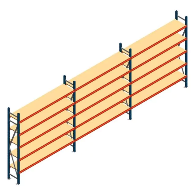 Vorteilsreihe Weitspannregal AR 2500x5758x400 mm (hxbxt) 5 Ebenen blau