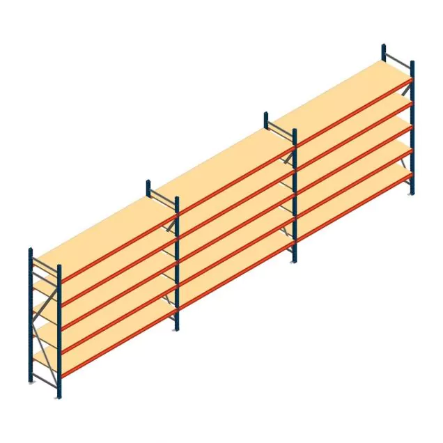 Vorteilsreihe Weitspannregal AR 2500x8308x600 mm (hxbxt) 5 Ebenen blau