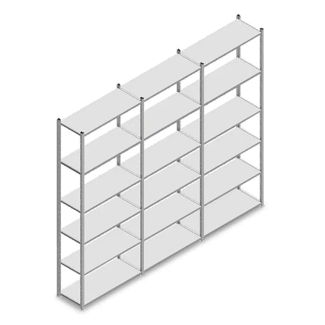 Vorteilsreihe Fachbodenregal Light Duty 2500x3000x400 mm (hxbxt) 6 Ebenen