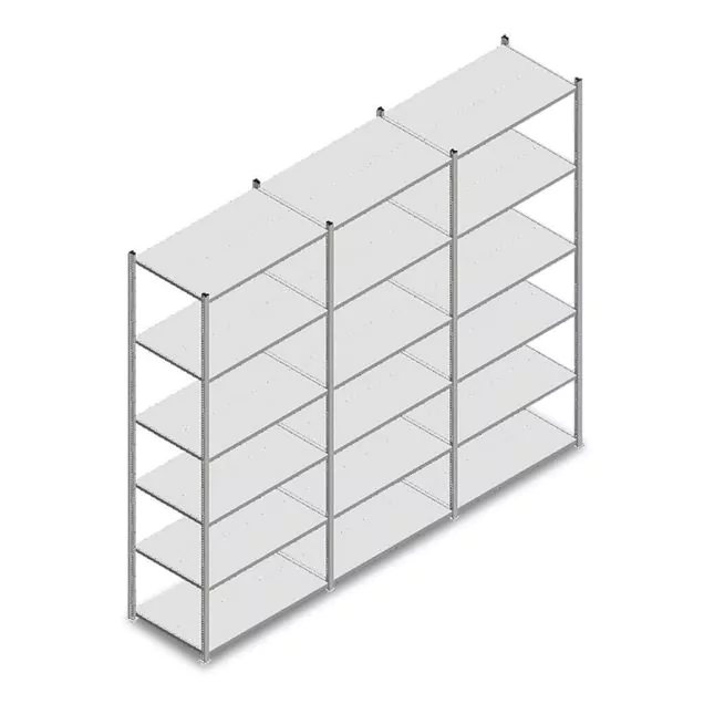 Vorteilsreihe Fachbodenregal Light Duty 2500x3000x600 mm (hxbxt) 6 Ebenen
