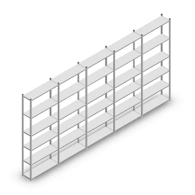 Vorteilsreihe Fachbodenregal Light Duty 2500x5000x300 mm (hxbxt) 6 Ebenen