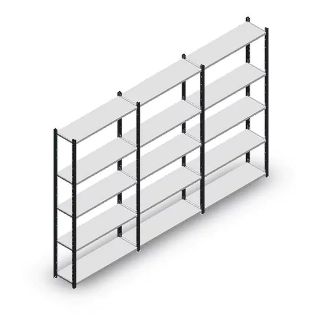 Vorteilsreihe Fachbodenregal Medium Duty 2000x3000x300 mm (hxbxt) 5 Ebenen Antrazit
