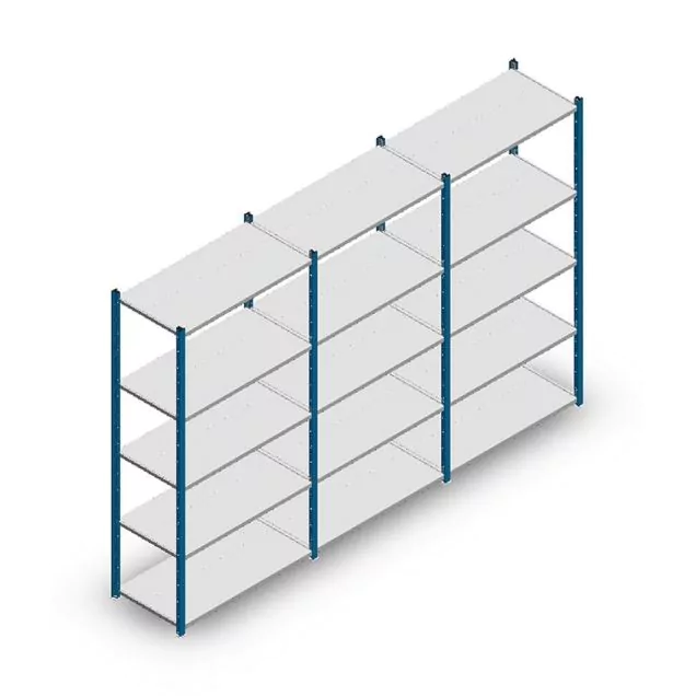Vorteilsreihe Fachbodenregal Medium Duty 2000x3000x500 mm (hxbxt) 5 Ebenen blau
