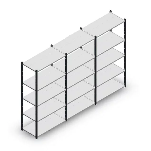 Vorteilsreihe Fachbodenregal Medium Duty 2000x3000x500 mm (hxbxt) 5 Ebenen anthrazit