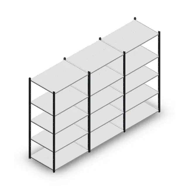 Vorteilsreihe Fachbodenregal Mittelstark 2000x3000x700 mm (hxbxt) 5 Ebenen anthrazit