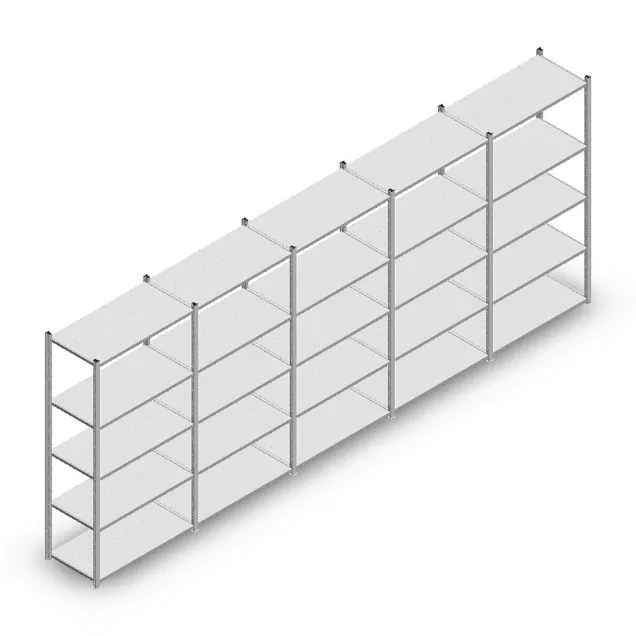 Vorteilsreihe Fachbodenregal Medium Duty 2000x5000x500 mm (hxbxt) 5 Ebenen verzinkt