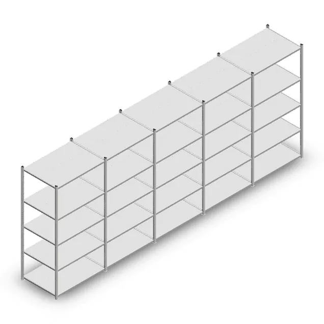 Vorteilsreihe Fachbodenregal Medium Duty 2000x5000x700 mm (hxbxt) 5 Ebenen verzinkt