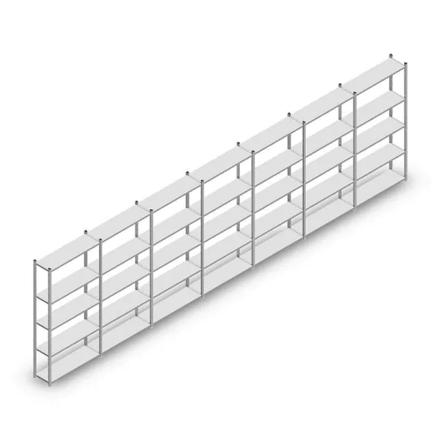 Vorteilsreihe Fachbodenregal Medium Duty 2000x7000x300 mm (hxbxt) 5 Ebenen verzinkt