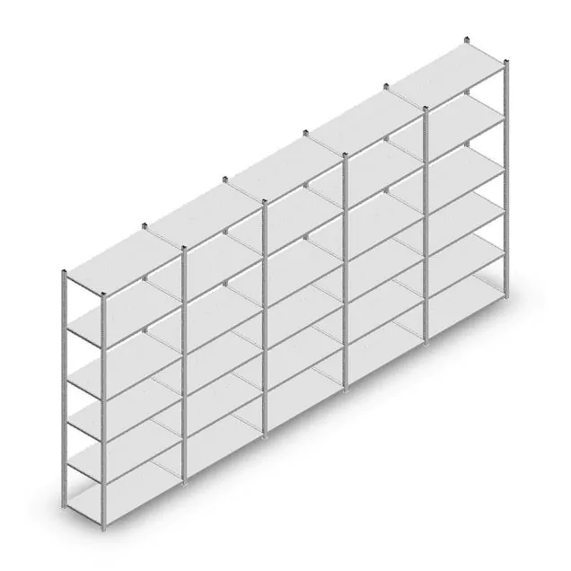 Vorteilsreihe Fachbodenregal Medium Duty 2500x5000x500 mm (hxbxt) 6 Ebenen verzinkt