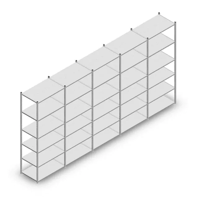 Vorteilsreihe Fachbodenregal Medium Duty 2500x5000x600 mm (hxbxt) 6 Ebenen verzinkt