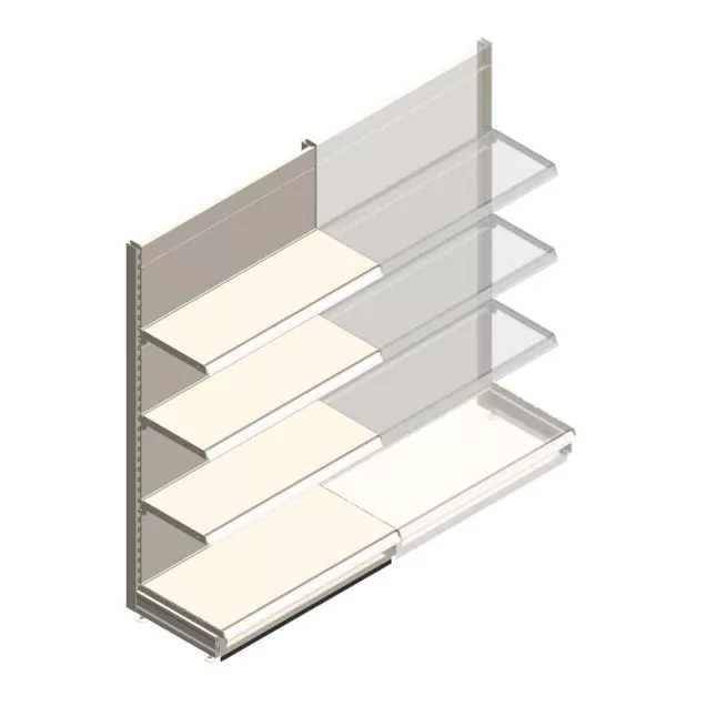 Wandregal Tego 1800x1000x470 mm (hxbxt) 4 Ebenen RAL9001 Anfangsregal