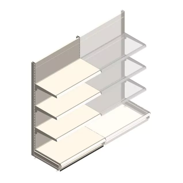 Wandregal Tego 1800x1000x570 mm (hxbxt) 4 Ebenen RAL9001 Anfangsregal