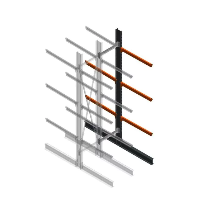 Schweres Kragarmregal beidseitig 4000x800x1200mm (hxbxt) 3 Ebenen Anbauregal