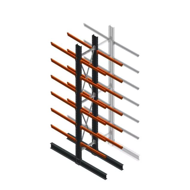 Schweres Kragarmregal beidseitig 5000x800x1200mm (hxbxt) 6 Ebenen Anfangsregal