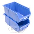 Sichtlagerkästen, Stapelboxen, Lagerboxen Kunststoff T2, 355x220x150 blau